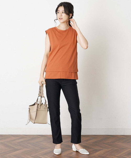 OFUON le MK（オフオンルエムケー）の「【洗濯機で洗える】ハイパーストレッチパンツ（デニムパンツ・レディース・ブラック・38/36）」の14枚目の写真