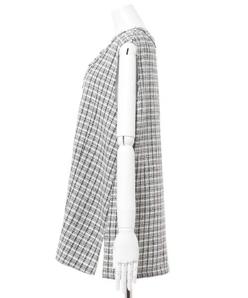 MLI'A(エムリア)の「Vネックベスト(ベスト・レディース・オフホワイト/ホワイト×ブラック/ブラック・M)」の10枚目の写真