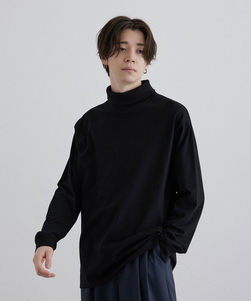 JUNRED(ジュンレッド)の「コットンタートルネックカットソー(Tシャツ/カットソー・メンズ・ホワイト/ブラック・S/M/L)」の3枚目の写真