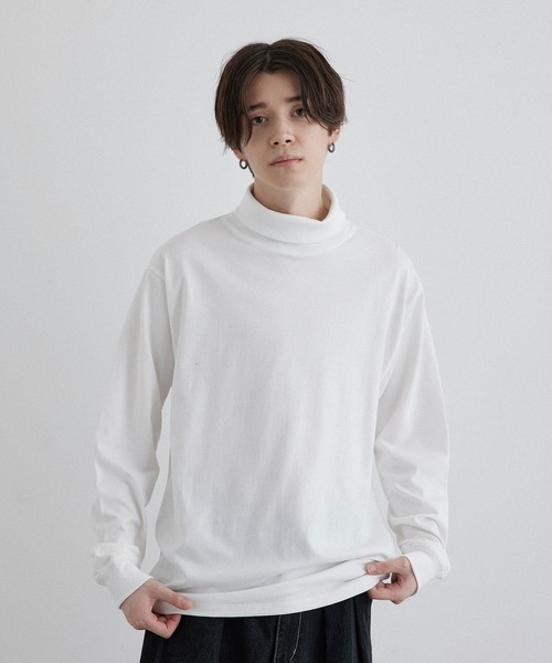 JUNRED(ジュンレッド)の「コットンタートルネックカットソー(Tシャツ/カットソー・メンズ・ホワイト/ブラック・S/M/L)」の9枚目の写真