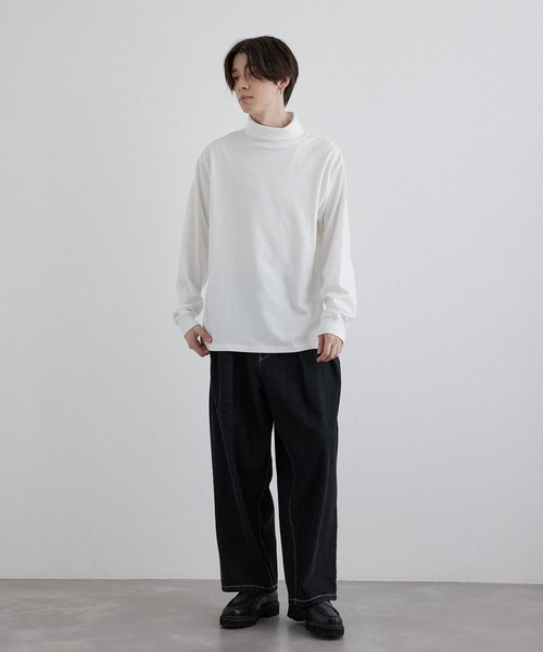 JUNRED(ジュンレッド)の「コットンタートルネックカットソー(Tシャツ/カットソー・メンズ・ホワイト/ブラック・S/M/L)」の8枚目の写真