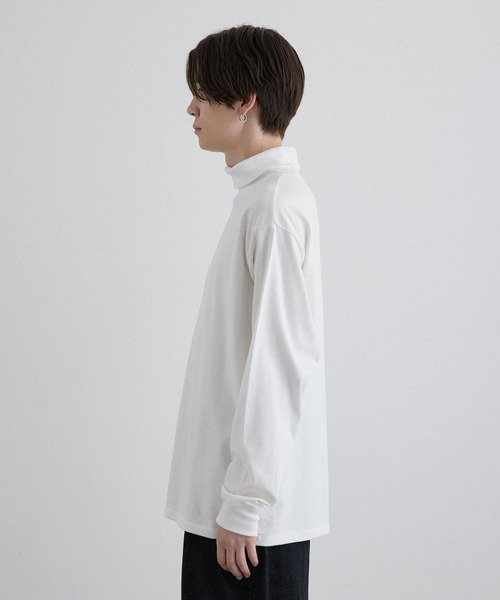 JUNRED(ジュンレッド)の「コットンタートルネックカットソー(Tシャツ/カットソー・メンズ・ホワイト/ブラック・S/M/L)」の4枚目の写真