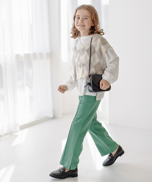 GLOBAL WORK(グローバルワーク)の「カラーフレアパンツ/353929(その他パンツ・キッズ・グリーン/サックスブルー/ライトピンク/ブラック・120cm/110cm/160cm/150cm/130cm/100cm/140cm)」の19枚目の写真