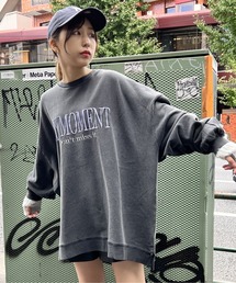 one way | 刺繍ロゴスウェットトレーナー/ビッグシルエット/ユニセックス(スウェット)