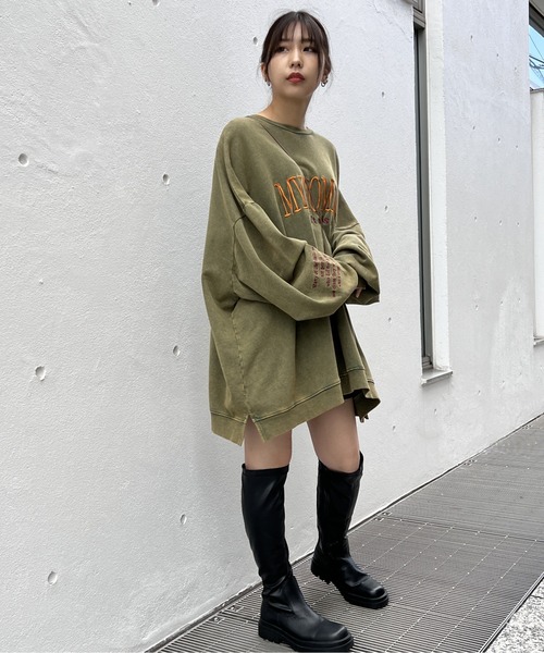 one way（ワンウェイ）の「刺繍ロゴスウェットトレーナー/ビッグシルエット/ユニセックス（スウェット・レディース・ホワイト/ベージュ/ブラック/グリーン/ライトブルー・FREE）」の12枚目の写真