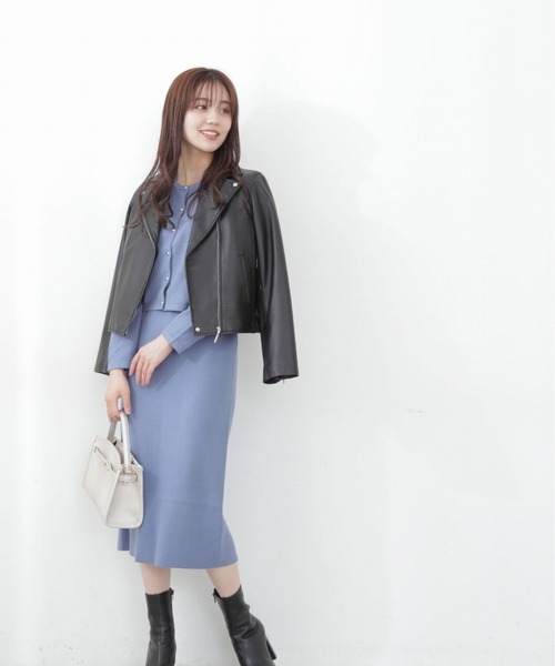 PROPORTION BODY DRESSING（プロポーションボディドレッシング）の「タイトニットセットアップ / 1212240905（ワンピース・レディース・ブラック/ブルー/ライトグリーン・SMALL/MEDIUM）」の4枚目の写真