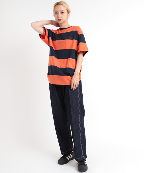 RNA（アールエヌエー）の「M1939 ワイドボーダーＢＩＧ　Ｔ（Tシャツ/カットソー・レディース・ダークブラウン/ピンク系その他/オレンジ系その他・MEDIUM）」の18枚目の写真