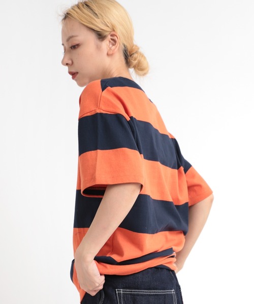 RNA（アールエヌエー）の「M1939 ワイドボーダーＢＩＧ　Ｔ（Tシャツ/カットソー・レディース・ダークブラウン/ピンク系その他/オレンジ系その他・MEDIUM）」の15枚目の写真