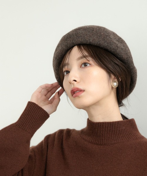 Andemiu（アンデミュウ）の「バスクベレー350717（ハンチング/ベレー帽・レディース・ブラック/ブラウン/ライトグレー・FREE）」の3枚目の写真