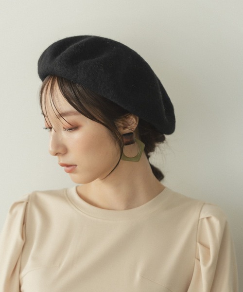 Andemiu（アンデミュウ）の「バスクベレー350717（ハンチング/ベレー帽・レディース・ブラック/ブラウン/ライトグレー・FREE）」の2枚目の写真