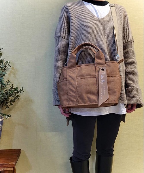 nicott（ニコット）の「NC:Take Me 9pocket Totebag テイクミー９ポケットトートバッグ（トートバッグ・レディース・ブラック/グレー/カーキ/インディゴブルー/ベージュ・FREE）」の7枚目の写真