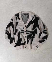 Mohair touch wide shaggy design knit cardigan / モヘアタッチ ワイド 総柄デザイン シャギーニットカーディガン unisex