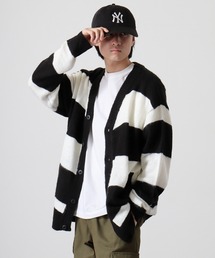 Mohair touch wide shaggy design knit cardigan / モヘアタッチ ワイド 総柄デザイン シャギーニットカーディガン unisex