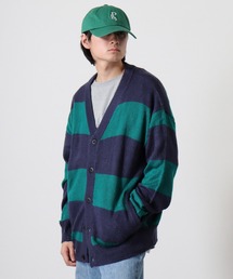 Mohair touch wide shaggy design knit cardigan / モヘアタッチ ワイド 総柄デザイン シャギーニットカーディガン unisex