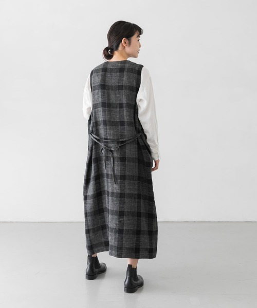 かぐれ（カグレ）の「リネンウールチェックワンピース（ワンピース