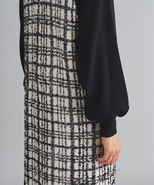 セール】ツイードレイヤードニットワンピース（ワンピース）｜Diagram