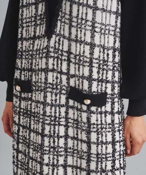 セール】ツイードレイヤードニットワンピース（ワンピース）｜Diagram