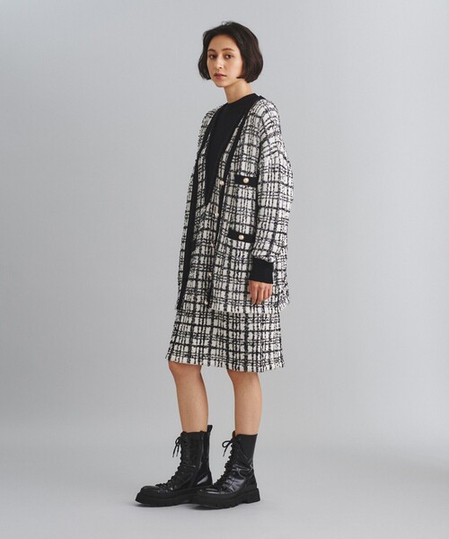 セール】ツイードレイヤードニットワンピース（ワンピース）｜Diagram