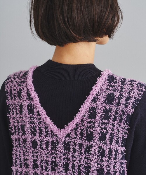 セール】ツイードレイヤードニットワンピース（ワンピース）｜Diagram