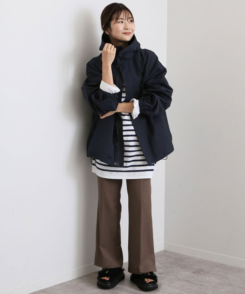 SLOBE IENA(スローブイエナ)の「LASKA CPウェザーバルーンブルゾン(ブルゾン・レディース・ネイビー/ブラウン・FREE)」の7枚目の写真