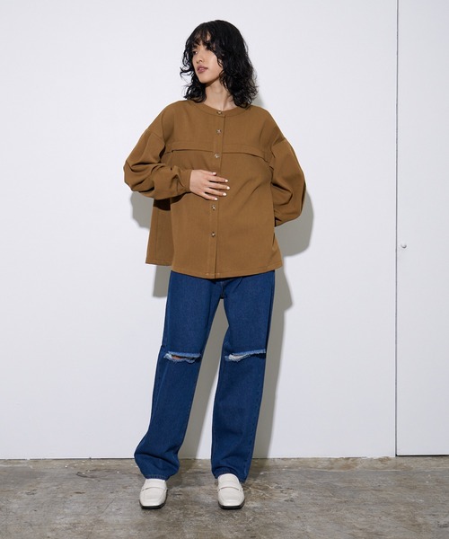 4youstory(フォーユーストーリー)の「【4youstory】デニムダメージルーズストレートパンツ(デニムパンツ・レディース・インディゴブルー/ブルー/ブラック・FREE)」の16枚目の写真