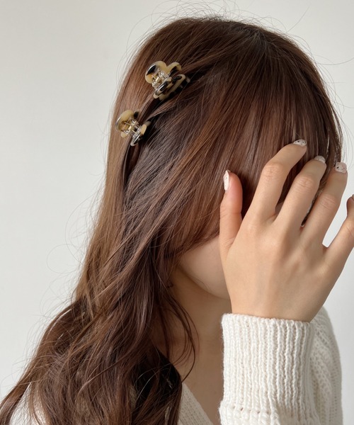 iso(イソ)の「ツインマーブルヘアクリップセット/2個セット(バレッタ/ヘアクリップ・レディース・ブラウン/ホワイト/パープル/オリーブ・FREE)」の9枚目の写真