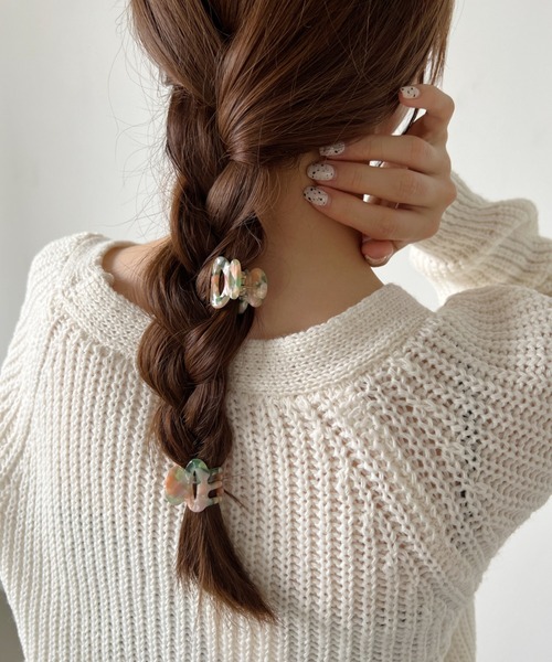 iso(イソ)の「ツインマーブルヘアクリップセット/2個セット(バレッタ/ヘアクリップ・レディース・ブラウン/ホワイト/パープル/オリーブ・FREE)」の12枚目の写真