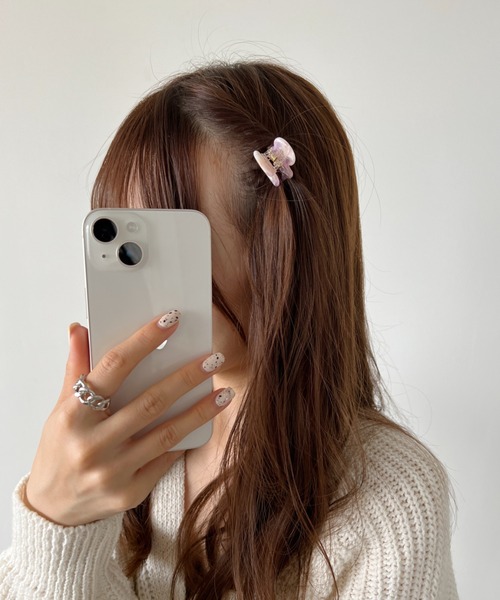 iso(イソ)の「ツインマーブルヘアクリップセット/2個セット(バレッタ/ヘアクリップ・レディース・ブラウン/ホワイト/パープル/オリーブ・FREE)」の13枚目の写真