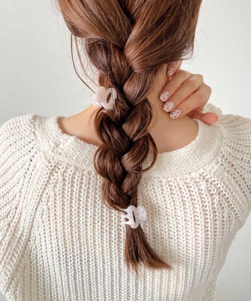 iso(イソ)の「ツインマーブルヘアクリップセット/2個セット(バレッタ/ヘアクリップ・レディース・ブラウン/ホワイト/パープル/オリーブ・FREE)」の5枚目の写真