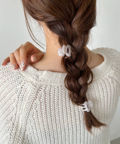 iso(イソ)の「ツインマーブルヘアクリップセット/2個セット(バレッタ/ヘアクリップ・レディース・ブラウン/ホワイト/パープル/オリーブ・FREE)」の7枚目の写真