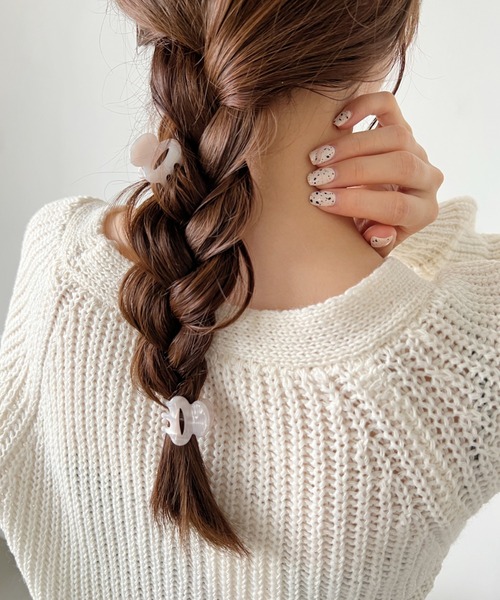iso(イソ)の「ツインマーブルヘアクリップセット/2個セット(バレッタ/ヘアクリップ・レディース・ブラウン/ホワイト/パープル/オリーブ・FREE)」の6枚目の写真