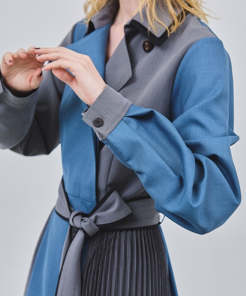 casane(カサネ)の「テクニカルプリーツ2wayワンピース(ワンピース・レディース・ブルー/カーキ・1/2)」の18枚目の写真