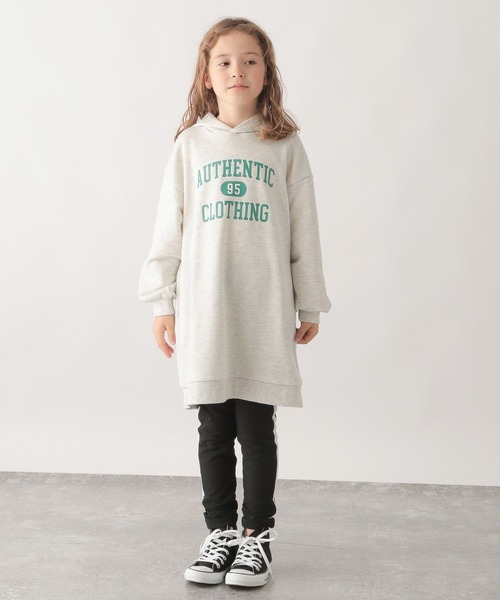 GLOBAL WORK（グローバルワーク）の「マルチファンクション／ロゴパーカーワンピース/167705（ワンピース・キッズ・ライトグレー/ダークグレー/スカイブルー・100cm/130cm/120cm/150cm/140cm/110cm/160cm）」の5枚目の写真