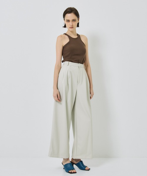 city（シティ）の「【CITY】ソフトレザーライクワイドパンツ[洗える]（その他パンツ・レディース・ブラック/アイボリー・1/2）」の19枚目の写真