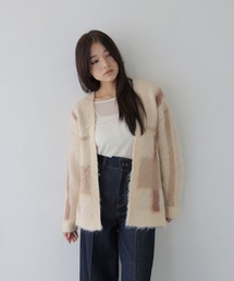 【CLEIO】シャギーチェックカーディガン
