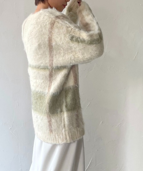 CLEIO(クレイオ)の「【CLEIO】シャギーチェックカーディガン(カーディガン/ボレロ・レディース・アイボリー/ベージュ・FREE)」の22枚目の写真