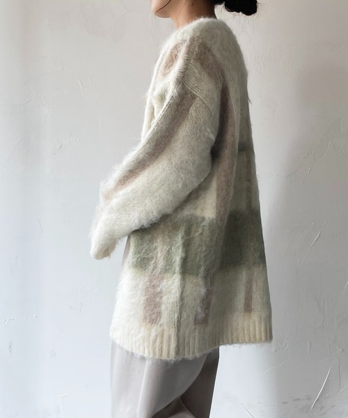 CLEIO(クレイオ)の「【CLEIO】シャギーチェックカーディガン(カーディガン/ボレロ・レディース・アイボリー/ベージュ・FREE)」の15枚目の写真