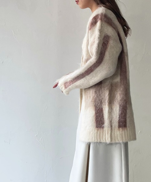 CLEIO(クレイオ)の「【CLEIO】シャギーチェックカーディガン(カーディガン/ボレロ・レディース・アイボリー/ベージュ・FREE)」の6枚目の写真