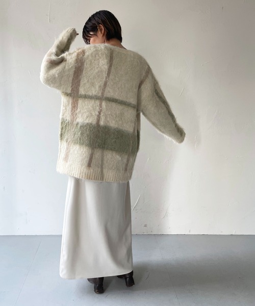 CLEIO(クレイオ)の「【CLEIO】シャギーチェックカーディガン(カーディガン/ボレロ・レディース・アイボリー/ベージュ・FREE)」の7枚目の写真