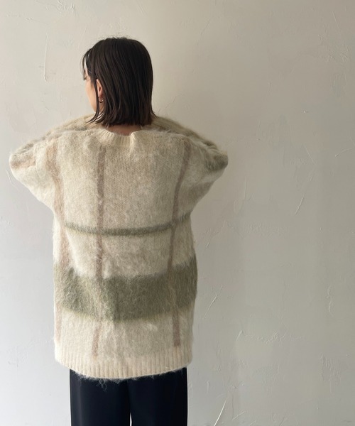 CLEIO(クレイオ)の「【CLEIO】シャギーチェックカーディガン(カーディガン/ボレロ・レディース・アイボリー/ベージュ・FREE)」の8枚目の写真