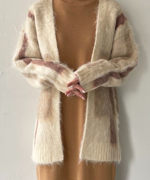 CLEIO(クレイオ)の「【CLEIO】シャギーチェックカーディガン(カーディガン/ボレロ・レディース・アイボリー/ベージュ・FREE)」の20枚目の写真