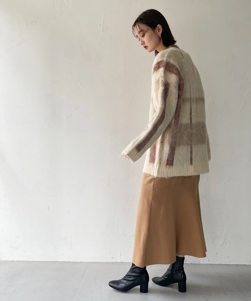 CLEIO(クレイオ)の「【CLEIO】シャギーチェックカーディガン(カーディガン/ボレロ・レディース・アイボリー/ベージュ・FREE)」の5枚目の写真