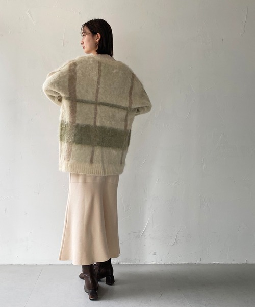 CLEIO(クレイオ)の「【CLEIO】シャギーチェックカーディガン(カーディガン/ボレロ・レディース・アイボリー/ベージュ・FREE)」の4枚目の写真