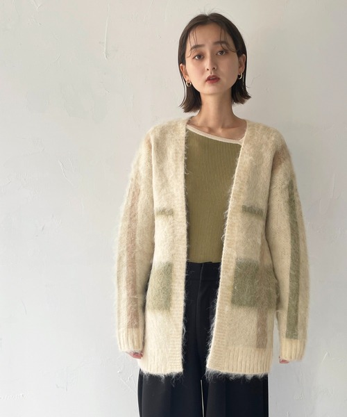 CLEIO(クレイオ)の「【CLEIO】シャギーチェックカーディガン(カーディガン/ボレロ・レディース・アイボリー/ベージュ・FREE)」の18枚目の写真