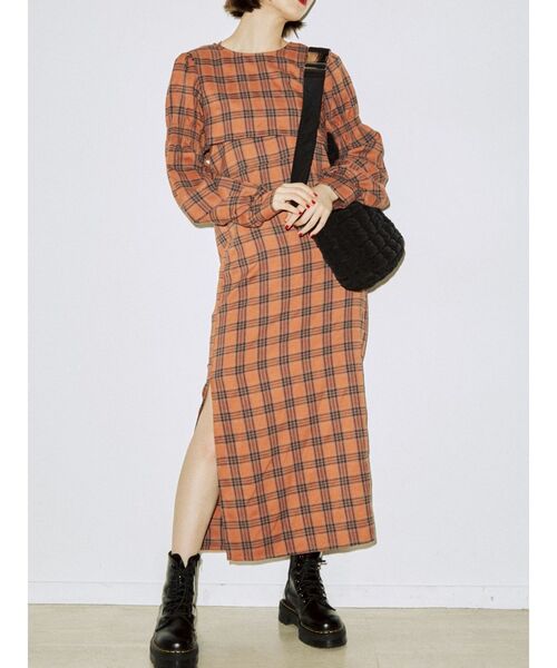 jouetie（ジュエティ）の「ブラウスレイヤードワンピース（ワンピース・レディース・グリーン/オレンジ/ブラック・MEDIUM）」の7枚目の写真