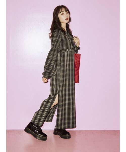 jouetie（ジュエティ）の「ブラウスレイヤードワンピース（ワンピース・レディース・グリーン/オレンジ/ブラック・MEDIUM）」の10枚目の写真