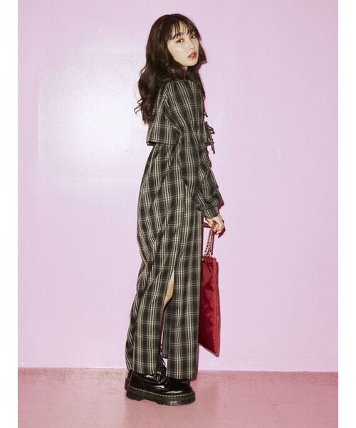 jouetie（ジュエティ）の「ブラウスレイヤードワンピース（ワンピース・レディース・グリーン/オレンジ/ブラック・MEDIUM）」の11枚目の写真