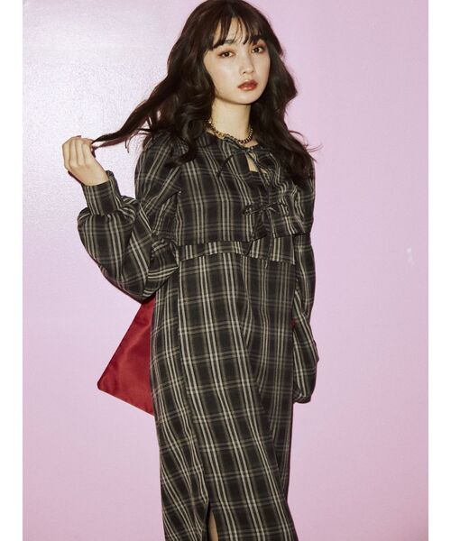 jouetie（ジュエティ）の「ブラウスレイヤードワンピース（ワンピース・レディース・グリーン/オレンジ/ブラック・MEDIUM）」の15枚目の写真