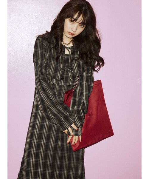 jouetie（ジュエティ）の「ブラウスレイヤードワンピース（ワンピース・レディース・グリーン/オレンジ/ブラック・MEDIUM）」の17枚目の写真