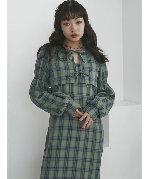 jouetie（ジュエティ）の「ブラウスレイヤードワンピース（ワンピース・レディース・グリーン/オレンジ/ブラック・MEDIUM）」の21枚目の写真